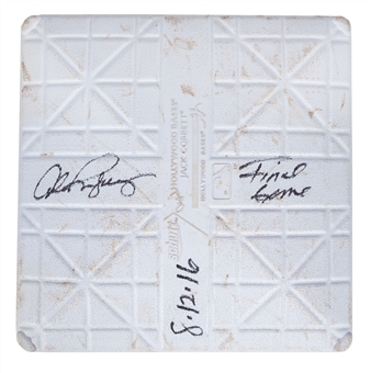 2016 Alex Rodriguez Final Career Game Used & Signed/Inscribed Third Base Used for the Bottom of the 4th Inning (MLB Authenticated, Fanatics, Steiner)